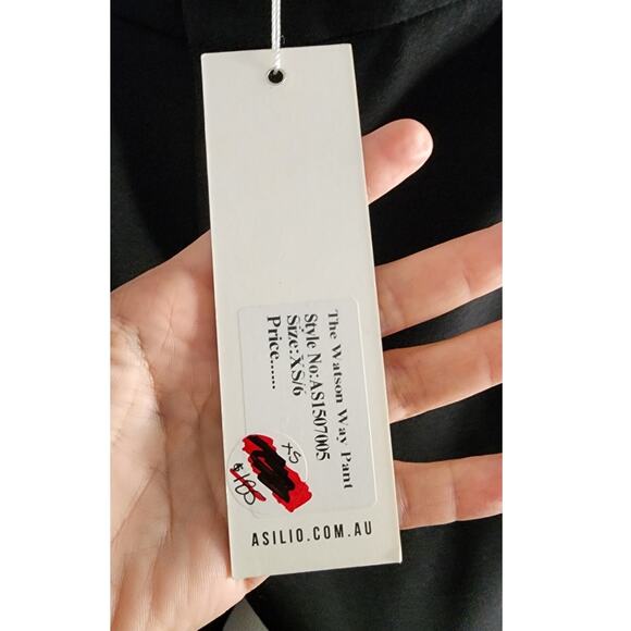 Asilio The Watson Way Flared Hi-Rise Pants Black XS 2 NEW - Picture 8 of 10